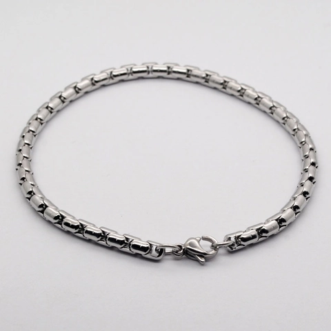 Minimalistisch Roestvrij Staal Box Ketting Armband voor Mannen Vrouwen Unisex Industrieel Stijl Gepolijst Handgemaakte Metalen Schakel Armband