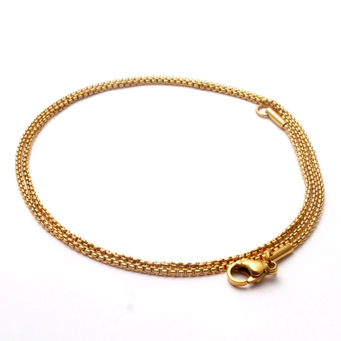 Collier Chaîne Box en Acier Inoxydable Plaqué Or Bijoux Minimalistes Chaîne Vénitienne Avec Fermoir Mousqueton Pour Femmes Hommes