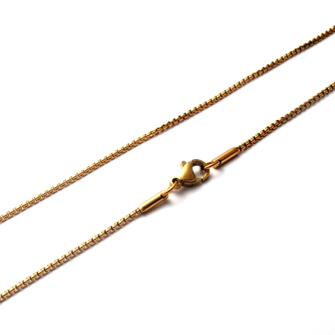 Collier Chaîne Box en Acier Inoxydable Plaqué Or Bijoux Minimalistes Chaîne Vénitienne Avec Fermoir Mousqueton Pour Femmes Hommes