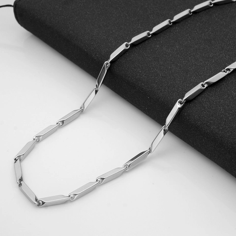 Minimalistische Roestvrijstalen Ruit Schakelketting Voor Dames Heren Goud Zilver Vergulde Geometrische Ketting Mode Sieraden Accessoire