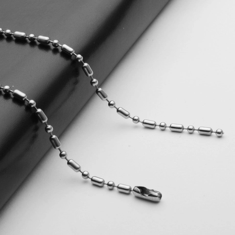Roestvrijstalen Bamboeschakel Bolletjesketting Voor Dames Heren Zilver Industrieel Minimalistisch DIY Sieraden Accessoire