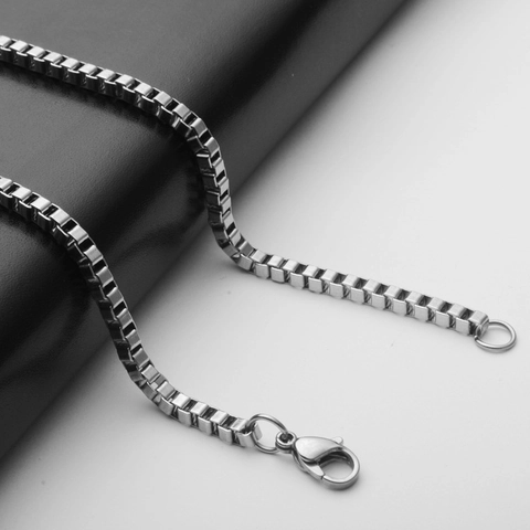 Titanstahl Boxkette Halskette Für Herren Damen Hoch Poliert Venezianische Gliederkette DIY Schmuck Zubehör Gold Silber Farbe