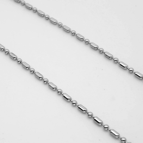 Roestvrijstalen Bamboeschakel Bolletjesketting Voor Dames Heren Zilver Industrieel Minimalistisch DIY Sieraden Accessoire
