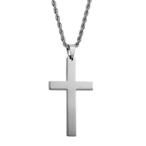 Titanium Stalen Kruis Hanger Halsketting Voor Mannen Vrouwen Gepersonaliseerde Religieuze Sieraden Minimalistische Roestvrij Stalen Ketting
