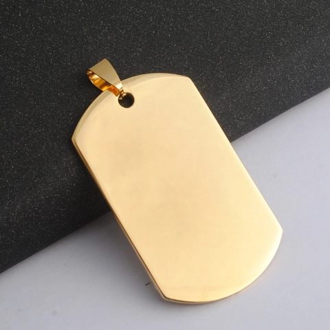 Roestvrij Staal Dog Tag Hanger Minimalistisch Blanco Militaire ID Tag Voor Heren Dames Ketting Accessoires Gepolijst Sieraden Hanger Zonder Ketting