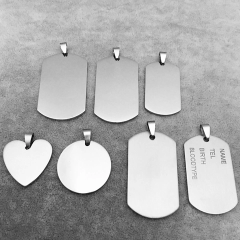 Roestvrij Staal Dog Tag Hanger Minimalistisch Blanco Militaire ID Tag Voor Heren Dames Ketting Accessoires Gepolijst Sieraden Hanger Zonder Ketting