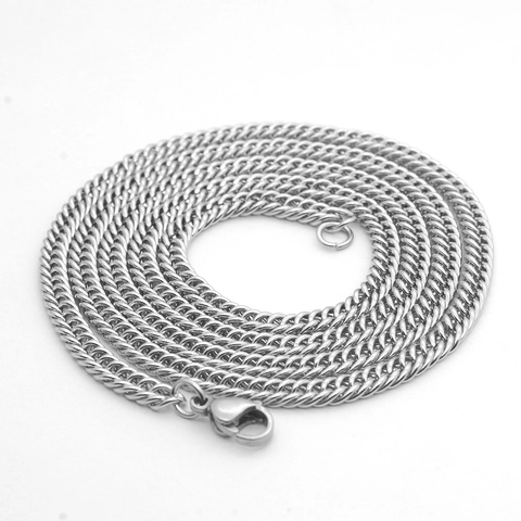 Stainless Steel Curb Link Chain Necklace For Men Women Unisex Minimalist Simple Fashion Jewelry Accessory Gift Franco Chain