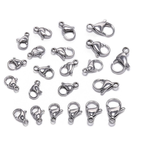 Polished Stainless Steel Lobster Clasp Smooth DIY Jewelry Making Findings Claw Closure For Necklaces Bracelets Accessories
