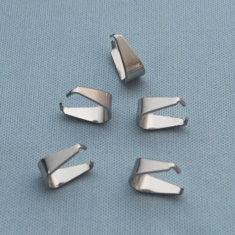 Stainless Steel Pinch Bails For Jewelry Making DIY Necklace Pendant Connector Clasp Findings Gold Silver Jewelry DIY Accessories