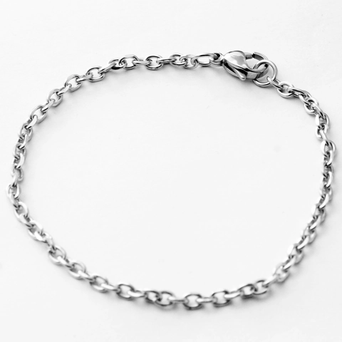 Minimalistische Roestvrijstalen Schakelketting Armband Voor Heren Dames Zilver Gepolijst Basis Mode Sieraden Voor Dagelijks Gebruik Cadeau