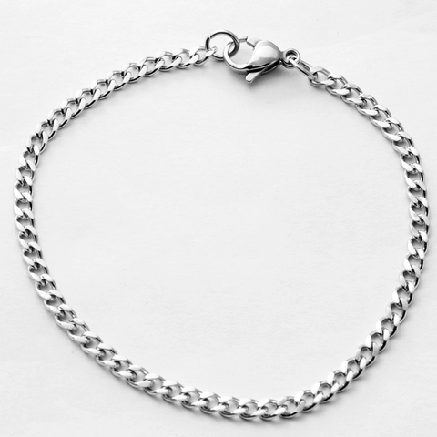 Minimalistisch Roestvrij Staal Schakelarmband Voor Dames Heren Zilver Gepolijst Schakelarmband Mode Sieraden Accessoires Cadeau