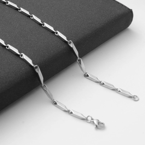 Roestvrijstalen Ruit Schakelketting Halsketting Voor Heren Dames Minimalistisch Hip Hop Stijl Gepolijst Zilver Veelkleurige Sieraden