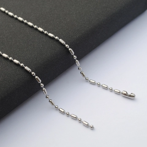 Minimalistische Roestvrijstalen Bal en Staaf Ketting Voor Heren Dames Zilveren Metalen Kraal Cilinder Schakelketting Sieraden Accessoire