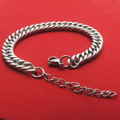 Heren Hip Hop Roestvrij Staal Cubaanse Schakelarmband Zilver Gepolijst Schakelarmband Streetwear Sieraden Voor Mannen Jongens