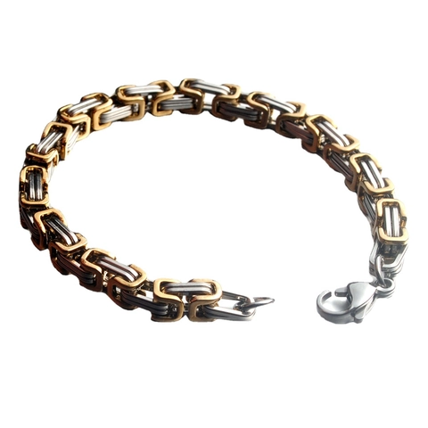 Heren Roestvrij Staal Byzantijnse Ketting Armband Heavy Metal Punk Industriële Stijl Biker Sieraden Goud Zwart Zilver