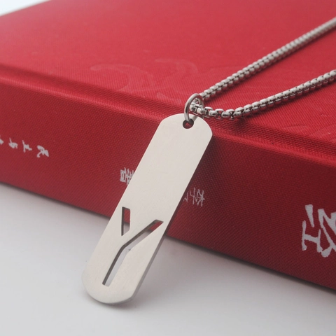 Roestvrij Staal Alfabet Letter Initiaal Hanger Ketting Voor Mannen Vrouwen Holle Rechthoek Tag Box Ketting Industriële Stijl Unisex Sieraden
