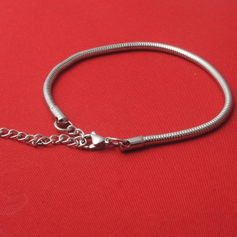 Bracelet Minimaliste en Acier Inoxydable Chaîne Serpent pour Femme Argent Poli Réglable Bijoux de Mode