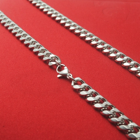 Hip Hop Roestvrij Staal Cubaanse Schakel Halsketting Voor Heren Dames Hooggepolijst Zeszijdig Geslepen Ketting Mode Sieraden Cadeau