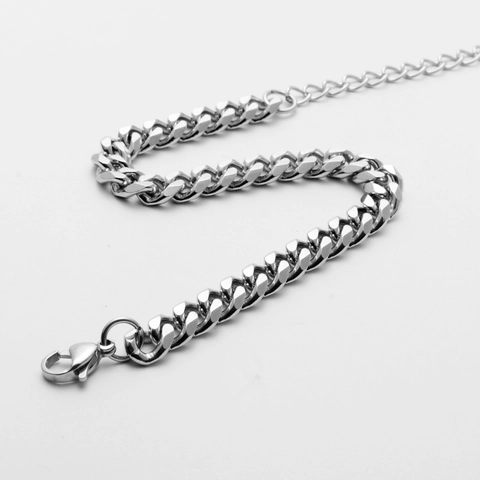 Roestvrij Stalen Cubaanse Schakel Armband Voor Heren Dames Gepolijst Verstelbaar Minimalistische Mode Sieraden Zilver