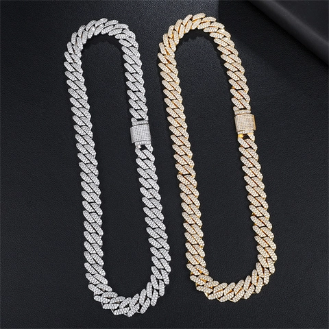 Hip-Hop-Panzerkette Kupfer Pave Zirkonia Raute Verschluss Urban Streetwear Mode Schmuck Für Damen Und Herren