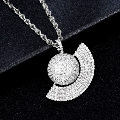 Hip Hop Iced Out Strass Engelsflügel Globus Anhänger Halskette Für Herren Damen Kupfer Seilkette Individuelles Design Modeschmuck