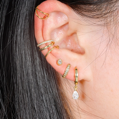 Boucles d'Oreilles Anneau de Nez Fer à Cheval en Cuivre en Forme de C Minimalistes pour Femmes Bijoux de Piercing