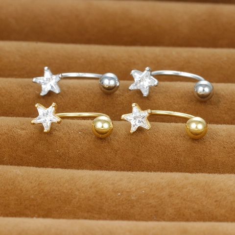 Trendy Star Zirconia Stud Earrings With 925 Sterling Silver Earring Post Copper Gold Silver Plated Jewelry For Women