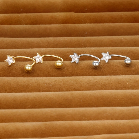 Trendy Star Zirconia Stud Earrings With 925 Sterling Silver Earring Post Copper Gold Silver Plated Jewelry For Women
