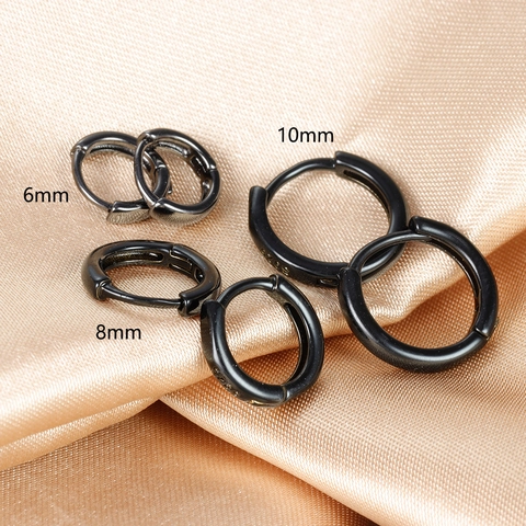 Minimalist Black Copper Hoop Earrings With 925 Sterling Silver Earring Post Small Round Circles For Women Men Jewelry