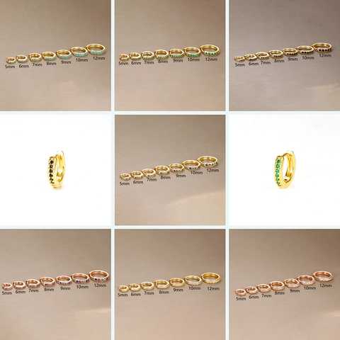 Modern Copper Micro Pave Zirconia Huggie Hoop Earrings Gold Silver Plated Small Round Earrings For Women Daily Fashion Jewelry
