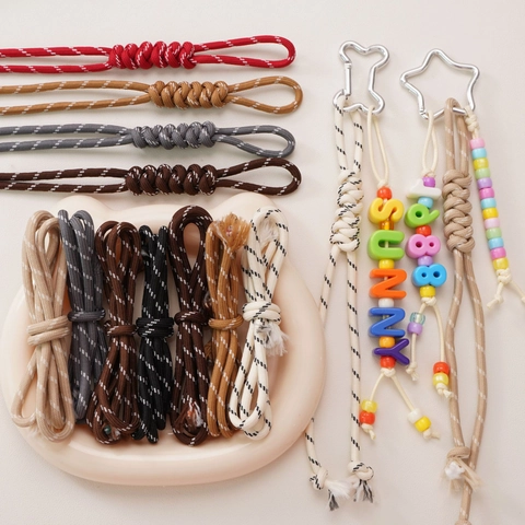Runde Geflochtene Polyester Kordel Bunte Gepunktete Fadenseil Für DIY Schmuck Armband Tasche Bekleidungszubehör Schuhe Material