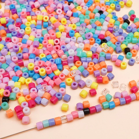 Perline a Tubo in Acryl Tinta Unita per Creazione di Gioielli Fai da Te Accessori per Ricamo Materiali per Forcine Fatte a Mano
