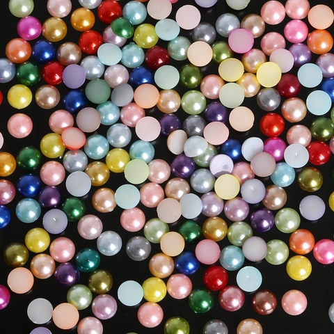 ABS Faux Artificial Pearls Flatback Half Round Beads For DIY Crafts Material Nail Art Phone Case Decoration Handmade Jewelry Accessories
