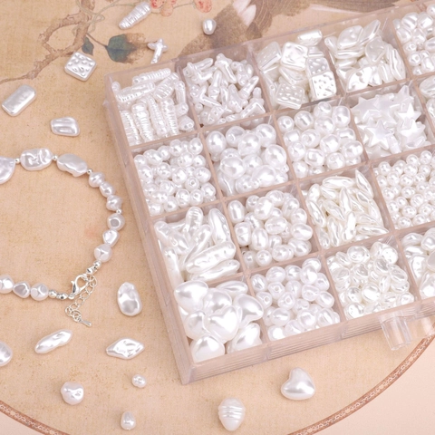 ABS Faux Artificial Baroque Pearl Beads Irregular Star Heart Rice Leaf Shaped Beads For DIY Necklace Bracelet Jewelry Making Accessories