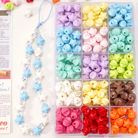 Acrylic Star Beads For DIY Jewelry Making Colorful Five Pointed Star Spacer Beads For Bracelet Phone Chain Decor Accessory