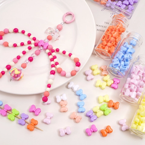 Kleurrijke Acryl Strik Kralen Bow Tie Spacers Voor Sieraden Maken DIY Armbanden Kettingen Ambachten Handgemaakte Sieraden Materialen