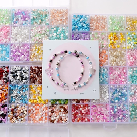 Multicolor Glass Seed Beads Kit For Jewelry Making Necklace Bracelet Handmade DIY Crafts Glass Beads Assortment Accessories