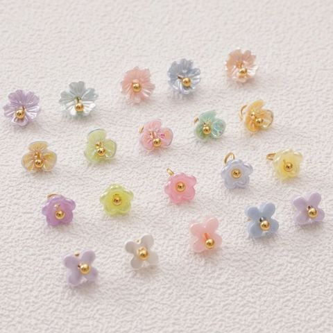 Acrylic Lily Of The Valley Flower Five Petal Flower Mini Small Pendants Color Preserving Beads DIY Material For Jewelry Making
