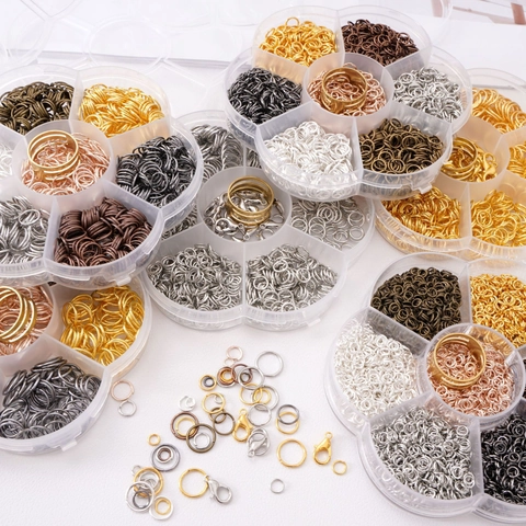 Kit de Fabricación de Joyas DIY Anillos de Salto Abiertos Cierres de Langosta Juego Con Alicates para Joyas Pinzas Abreanillos Para Pulsera Pendiente Collar Accesorios Artesanales