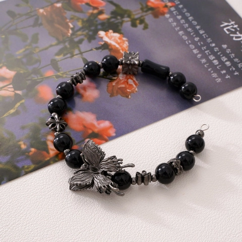 Gothic Dark Style Metal Beads Charms Alloy Butterfly Cross Rose Sword Dragon Spacers For DIY Jewelry Making Accessories
