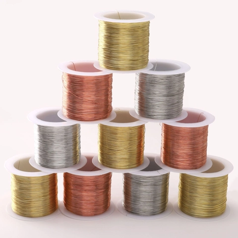 Color Preserving Copper Wire For Jewelry Making DIY Craft Beading Wire Gold Silver Red Copper 0.3mm 0.4mm Metal Craft Wire Jewelry Accessories