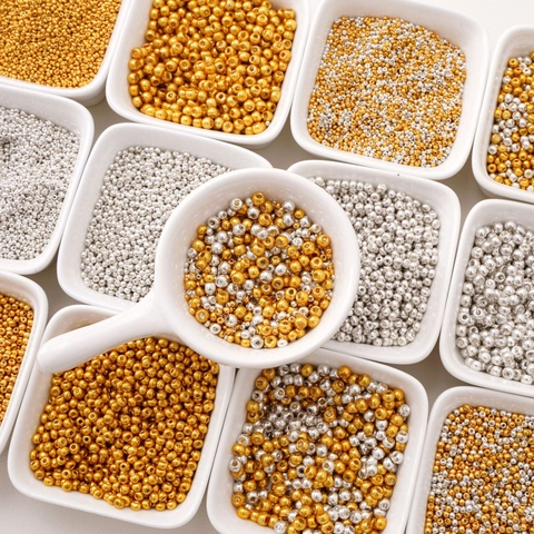 Perles de Rocaille en Verre à Couleur Préservée pour Fabrication de Bijoux DIY Petites Perles Rondes pour Bracelet Collier