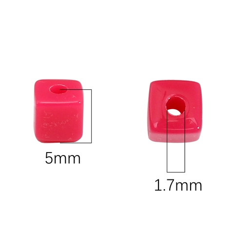 Perline a Cubo Quadrato in Acrilico Tinta Unita Con Foro Centrale per Creazione di Gioielli Fai da Te Braccialetti Collane Artigianato