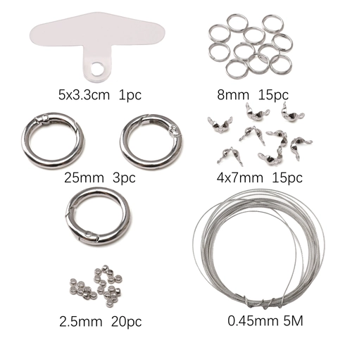 DIY Telefoonkoord Sieraden Maken Kit Inclusief Metalen Buigringen Veerringen Positioneringskralen Staaldraad Handgemaakte Set Voor Ketting Armband Accessoires