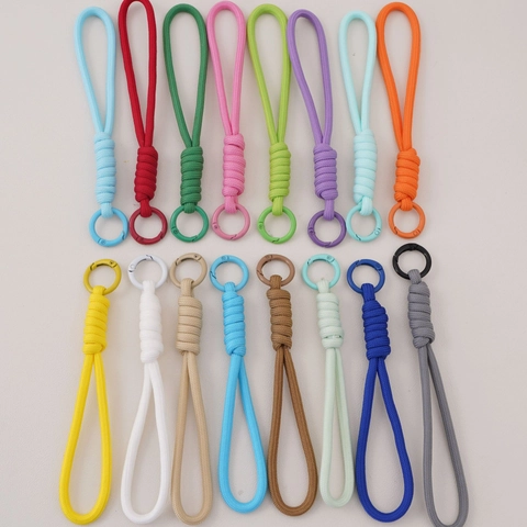 Polyester Braided Paracord Keychain Lanyard With Metal Spring Ring Buckle DIY Bag Charm Strap For Graduation Gift Men Women