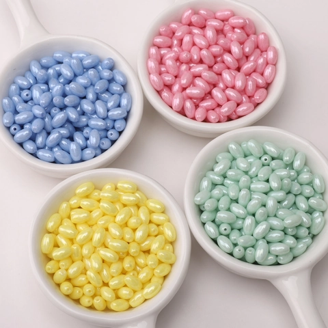 High Quality Glass Rice Beads Solid Cream Painted Oval Beads For DIY Bracelet Necklace Jewelry Making Handmade Accessories
