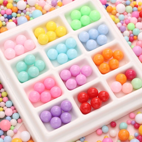 Macaron Bonbonfarben Ungebohrt Acrylperlen Massiv Rundperlen Für DIY Schmuckherstellung Zubehör Basteln Material