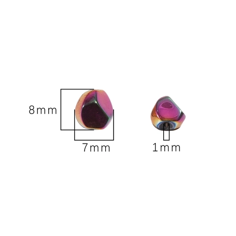 Faceted Glass Beads Oval Irregular Shape AB Plated Spacer Beads For DIY Bracelet Necklace Jewelry Making Handmade Accessories