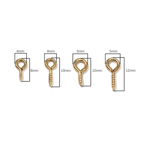 Stainless Steel Eye Screws Jewelry Making Findings Gold Silver Plated Small Eye Pin Screws For DIY Earring Pendant Crafts