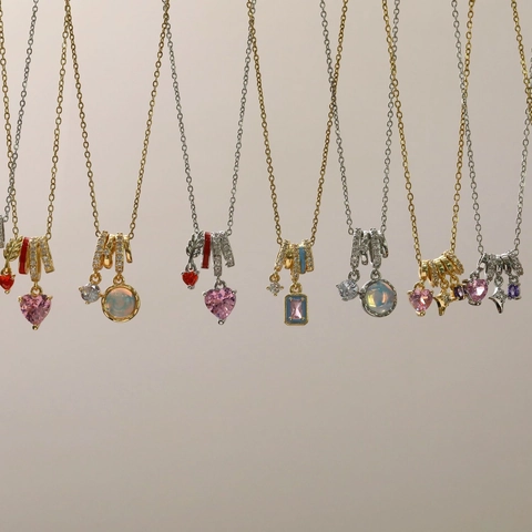 Exquisite Süß Cool Herz Stern Eistüte Anhänger Halskette Kupfer Zirkonia Emaille Schlüsselbein Kette Für Damen Schmuck